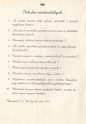Értesítők, oklevelek - 0005_Iskolai rendszabályok_1947