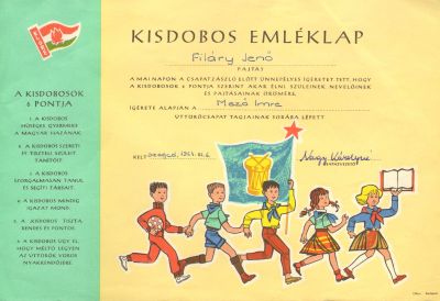 Értesítők, oklevelek - 0007_Kisdobos emléklap_1964